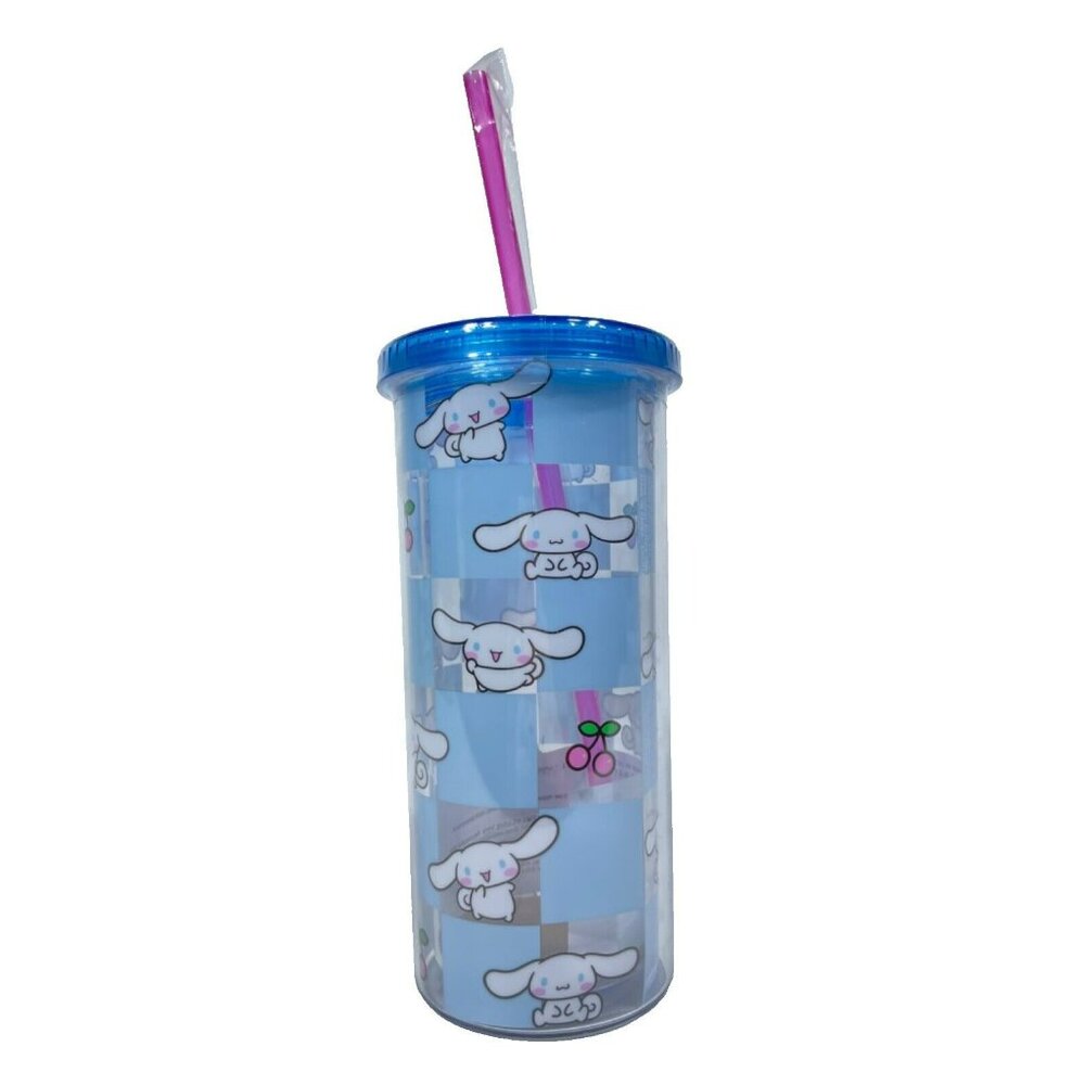Sanrio Hello Kitty Cinnamoroll Block Print 20oz Tumbler With Lid & Straw